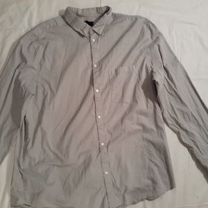 H&M Light Grey Regular Fit Button-Down Adult XL